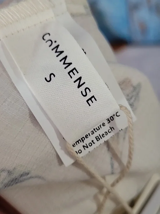 Commense Cream Tropical Print Linen Maxi Dress - Picture 13 of 16